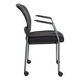 thumbnail image 3 of Titanium Finish Rolling Visitors Chair in Black Fabric, 3 of 5