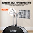thumbnail image 4 of VEVOR Adult Drum Set, 5-Piece,22 inches Complete Full Size Drum Kit with Bass Toms Snare Floor Drum Adjustable Throne Stands Cymbal Hi-Hat Pedal and Drumsticks, Silver, 4 of 9