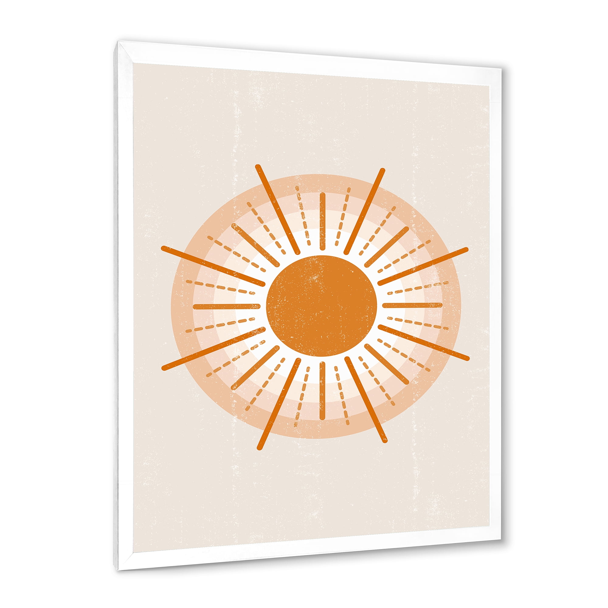 Designart 'Orange Radiant Sun II' Modern Framed Art Print