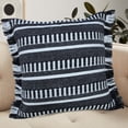 thumbnail image 5 of Ox Bay Bailey 20" x 20" Jet Black/White Striped Indoor/Outdoor Adult Decorative Throw Pillow Cover, 5 of 12