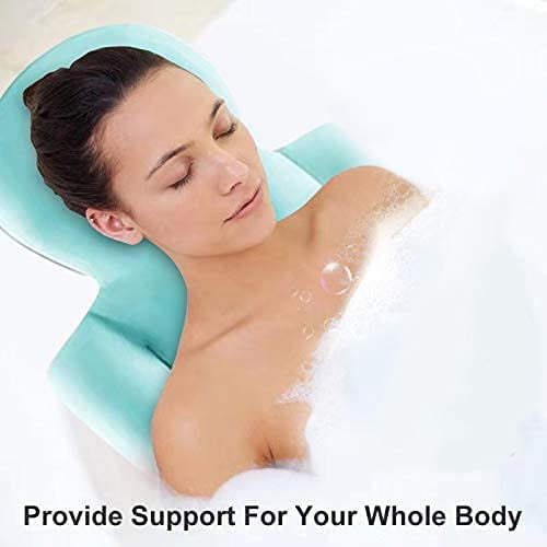 Tub Pillow for Bath Head and Neck Support Everlasting Comfort Soft Silicone  Bath Tub Pillow Headrest Ergonomic Pillow for Neck and Shoulder Pain