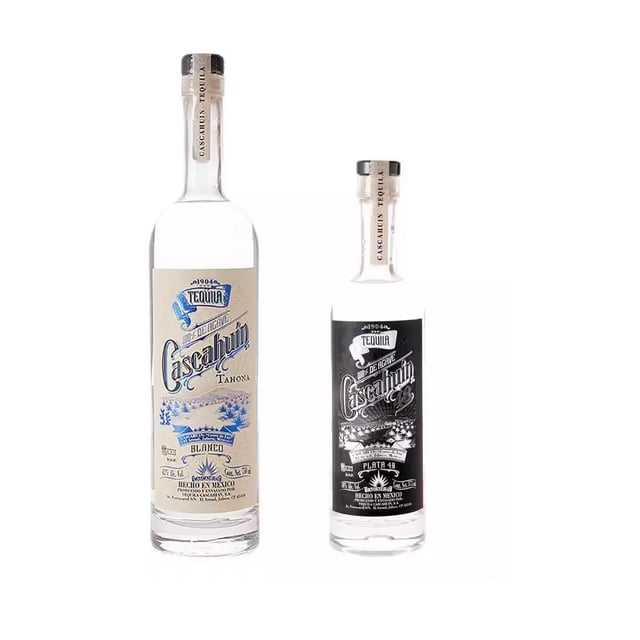 Duo Pack Tequila Cascahuín Tahona 750 Ml Plata 375 Ml Tequila Tahona y Plata