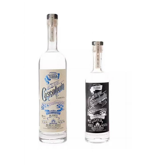 Duo Pack Tequila Cascahuín Tahona 750 Ml Plata 375 Ml Tequila Tahona y Plata