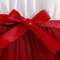 thumbnail image 4 of AINIYS Girls Short Sleeve Tulle Trimmed Dress With Crew Neck And Hidden Back Zipper Lightweight Fabric For Costume Party And Playtime Red 5 Years, 4 of 5