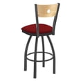 thumbnail image 3 of 830 Voltaire 25" Swivel Counter Stool with Pewter Finish, Natural Back and Graph Ruby Seat, 3 of 3