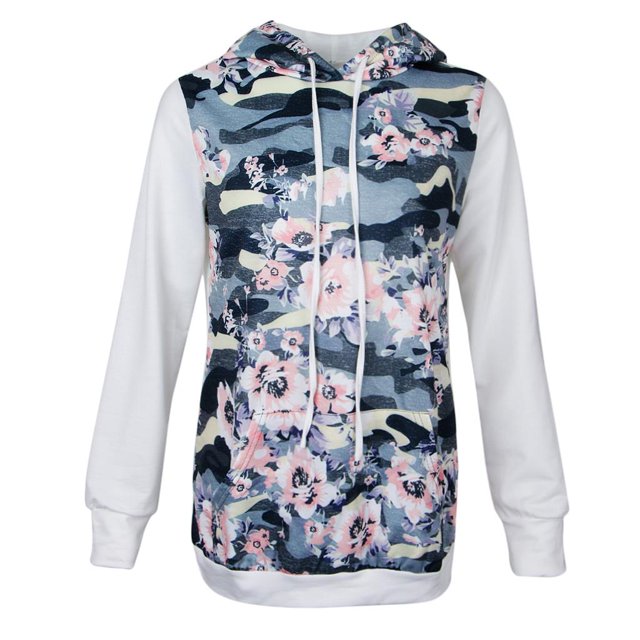 Con Capucha Con Estampado Floral Para Mujer Con Cuello Y Cuello Redondo Con Capucha L Zulema Sudadera con capucha floral para mujer