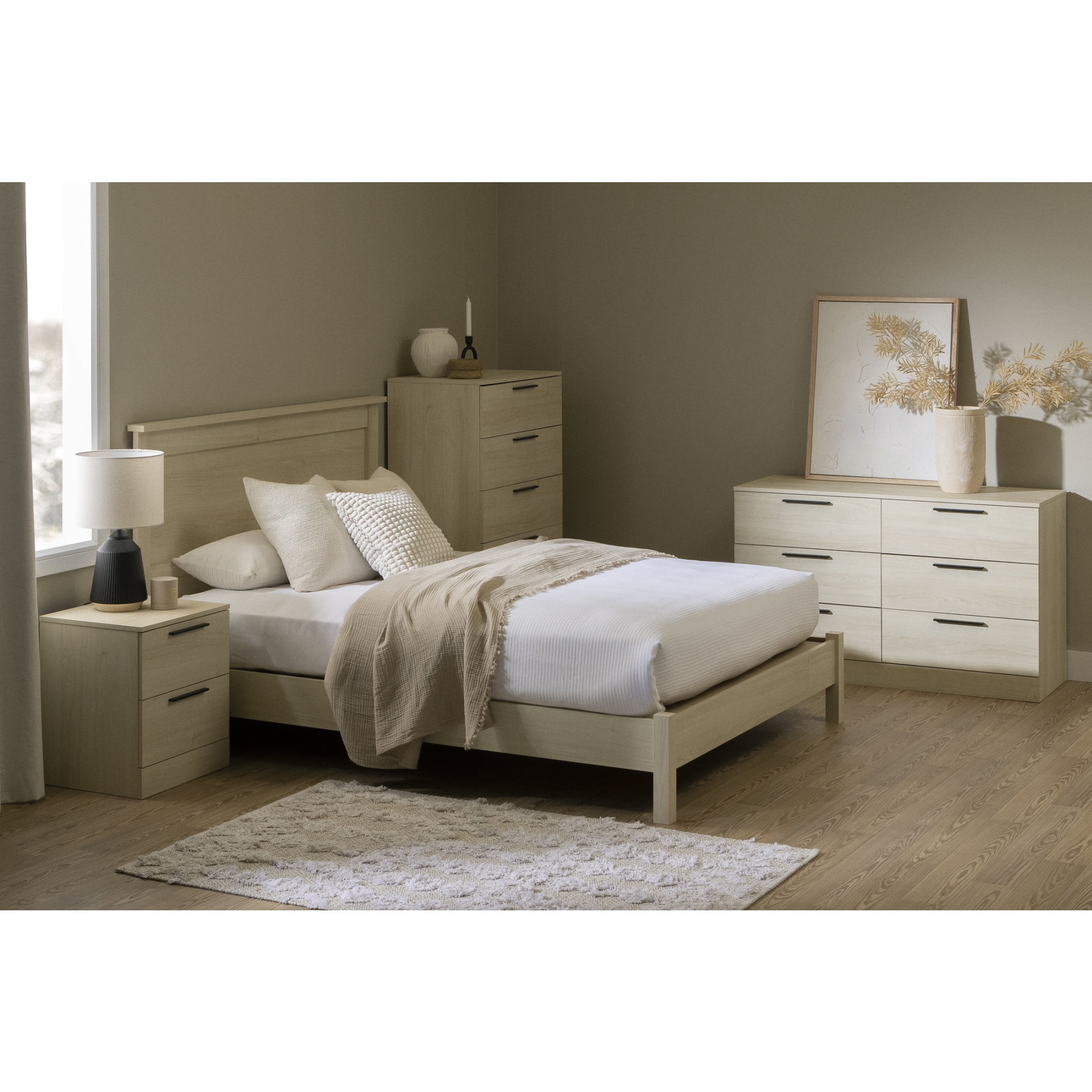 South Shore Step One Essential, Contemporary Nightstand, Beige