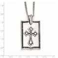 thumbnail image 4 of Stainless Steel Necklace with Pendants Chain Antiqued and Polished Cross Dog Tag 24in 24 inch, 4 of 4