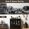 thumbnail image 4 of Wooden Cologne Organizer for Men Multi-Slide Tiers of Standing Perfume Display Holder(Black), 4 of 8