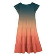 thumbnail image 5 of Girls Toddler Dress Summer Gradient Color Round Neck Flutter Sleeve Tiered A Line Comfortable Playful For Birthday Party Daily Wear For Kid Infant size 8-9T, 5 of 5