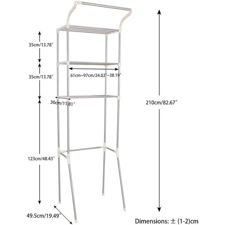 Renook 3-Layer Over Washing Machine Storage Rack-Utility Bathroom Shelf,  Bathroom Organizer, Laundry Room Balcony Shelving