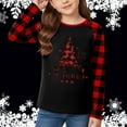 thumbnail image 3 of gcong Christmas Shirts for Girls Xmas Tree Print Raglan Long Sleeve Loose Shirts Crew Neck Tops Baggy Snowflake Blouse Size 3-12 Years, 3 of 5