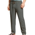 thumbnail image 7 of Plus Size Pants for Men with Pockets Big and Tall Relaxed Drawstring Elastic Waist Straight Leg Trousers Casual Lightweight Solid Loungewear Pant S-4X, 7 of 7