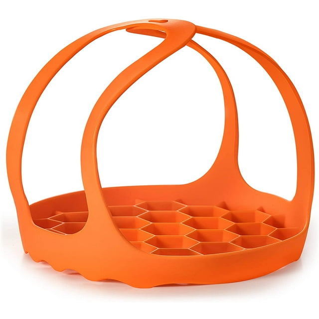 ZECATL Pressure Cooker Sling Silicone Bakeware Sling Compatible with Instant Pot 6 Qt / 8Qt , Compatible with Other Brand Multi-Function Cookers Orange