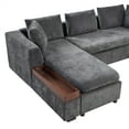 thumbnail image 5 of Sectional Sofa 93.7" L-shaped Sofa Upholstered Sofa Couch with wooden Storage Compartment for Living Room (Grey), 5 of 12