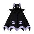 thumbnail image 3 of Cute Bat Wearable Fleece Blanket Hoodie Cape with Skull Pattern and Ears for Women Comfortable Home Wear Gift Idea, 3 of 9