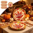 thumbnail image 2 of Cmafuca Happy Friendgiving Paper Plates - 7Inch Autumn Pumpkin Maple Leaf Theme Dessert Plate for Fruit Salad Pizza Disposable Party Decoration Supplies for Autumn, Thanksgiving, Friendgiving, 2 of 7