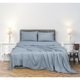 thumbnail image 3 of ROYALE LINENS 300 Thread Count 100% Long Staple Combed Cotton Sheet Set - 4 Piece Queen Bed Sheets - 1 Fitted, 1 Flat & 2 Pillow Cases - Soft Cool & Crisp Sheet Set (Queen, Cool Blue), 3 of 10