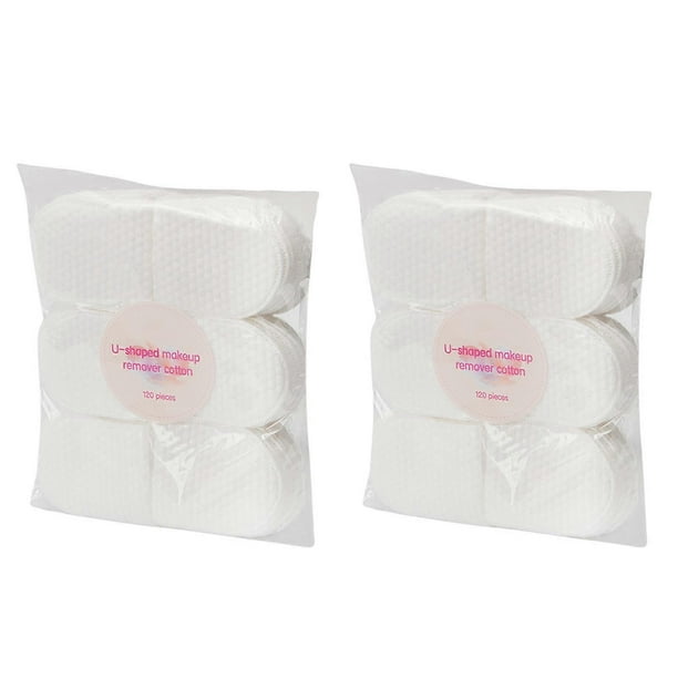 120pcs U-shaped Cotton Makeup Remover Pads Skin-Friendly Lint Free Makeup Remover
