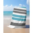 thumbnail image 4 of Grey Aqua Stripes,Beach Towels Oversized Super Absorbent,Abstract Contemporary Minimalist Geometric Lightweight Bath Towel Quick Dry Sets For Bathroom/Pool/Rv Camping/Beach Play/Gym Room 35"x70", 4 of 8