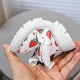 thumbnail image 7 of Girls Cute Ankle Boots Strawberry Printed Side Zipper Booties Kids Comfy Platform Non-Slip Short Boots White 10 Little Kids, 7 of 7