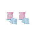 thumbnail image 2 of BemeyourBBs Toddler Baby Girls Summer Clothes 2 Pieces Outfits Whale Embroidery Flying Sleeve Round Neck T Shirt Tops and Striped Shorts Set Little Girls Summer Outfit, 2 of 9