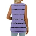 thumbnail image 4 of Timegard Womens Summer Tops V-Neck Striped Pleated Sleeveless Comfy Casual Tunic Tops for Leggings, 4 of 6