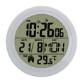 thumbnail image 4 of Reloj despertador digital de escritorio con pantalla de temperatura, multifuncional, redondo. Blanco, 4 of 9
