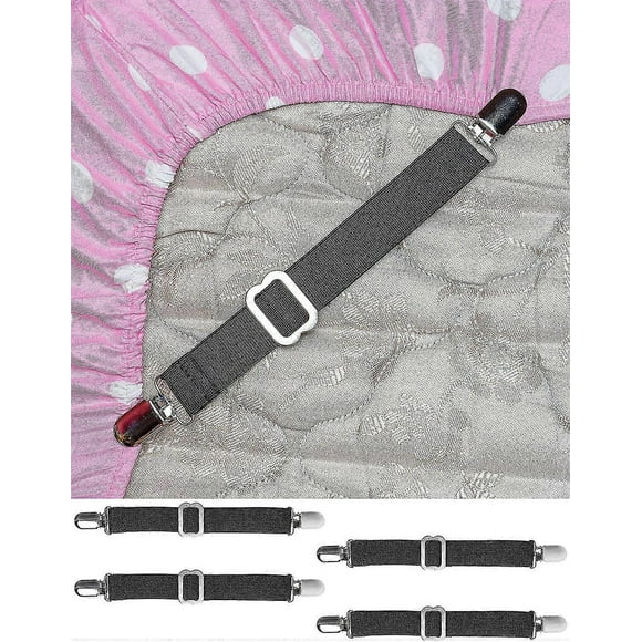 4 Pcs Bed Sheet Clips Keep Bedsheets In Place - Er S Suspenders For Flat Or Fitted Sheets - Ress Sheets Grippers Hs Ss Fits From