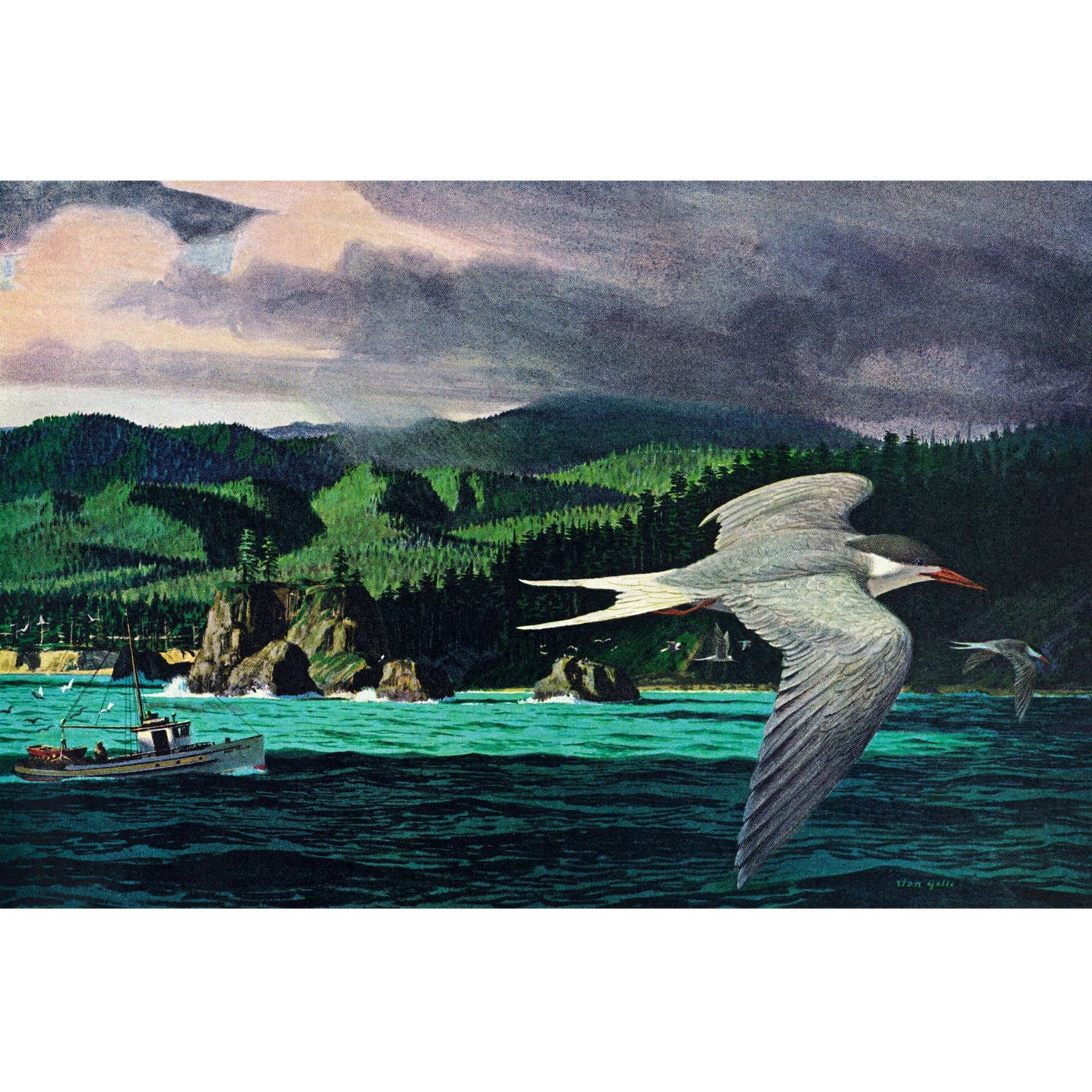 Marmont Hill "Terns in Flight" Painting Print on Wrapped Canvas