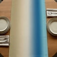 thumbnail image 5 of Blue Beige Ombre Burlap Cotton Table Runner 13x70 Inches Long, Modern Gradient Abstract Art Farmhouse Table Runners, Outdoor Dining Tablecloths Decor for Baby Shower/Party/Wedding, 5 of 8