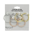 thumbnail image 3 of Brilliance Fine Jewelry 3 Tone Hoop Earring Set in 14K Rose Gold/Gold Plated Sterling Silver 20MM, 3 of 9