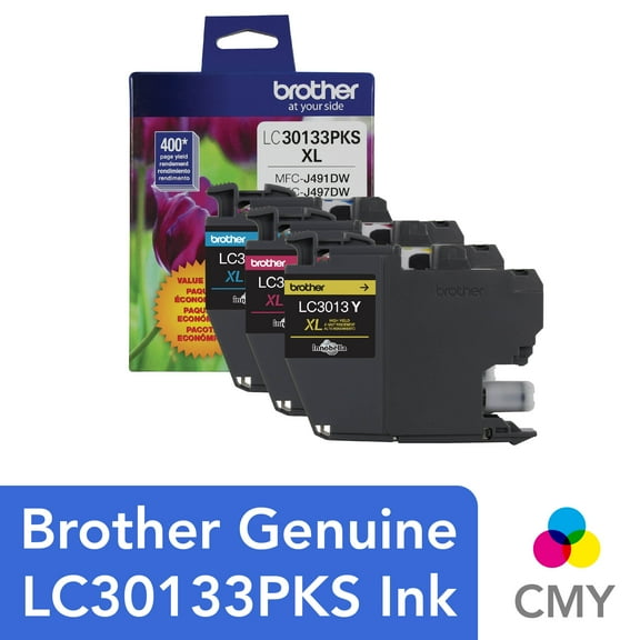 Brother Genuine LC30133PKS High-yield Printer Ink Cartridges 3-Pack