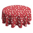 thumbnail image 4 of Red Christmas Pattern Round Tablecloth 60"x60",Wrinkle Wipeable Table Cloth for Kitchen Dining Room Picnic Patio Party, 4 of 6