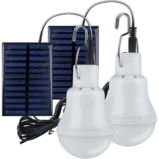 Pasamer Ampoule Solaire Portative de LED, Lampe Imperméable Solaire  Actionnée à La Maison Extérieure D'éclairage de Secours pour la Randonnée,  Le