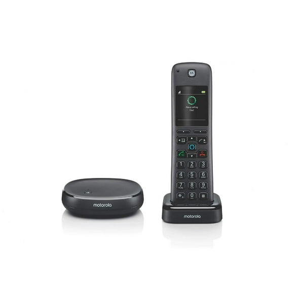 Teléfono Residencial Inalámbrico Motorola y Contestadora Automática con Alexa Incorporada