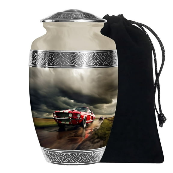 KARYLIZ Car Race Urn For Ashes For Women - Cremation Urns For Human Ashes Adult Female - Large Urn For Ashes Adult Male - Urns For Human Ashes Adult Man - Burial Urn For Ashes Adult