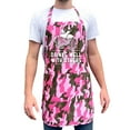 thumbnail image 1 of ApronMen, Funny Aprons For Men - Drinks Well With Others - 100% Cotton with Pockets - Pink, 1 of 6