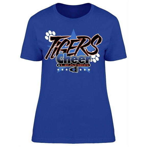 Tigers Cheer Leader Stars Paws T-Shirt Women -Image by Shutterstock, Female 3X-Large