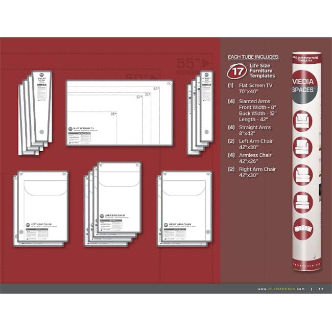 Lot of 8 Tubes Planaspace Life Size Furniture Templates Complete Set 