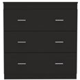 thumbnail image 1 of TUHOME Commode Classique en Bois d'Ingénierie à Trois Tiroirs en Noir, 1 of 8