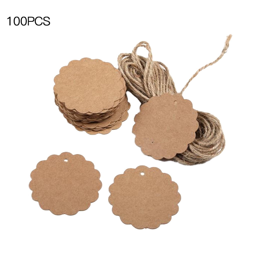 TureClos 100Pcs Blank Kraft Paper Tag Hanging Hole Gift Label Diy Craft tureclos-100pcs-blank-kraft-paper-tag-hanging-hole-gift-label-diy-craft