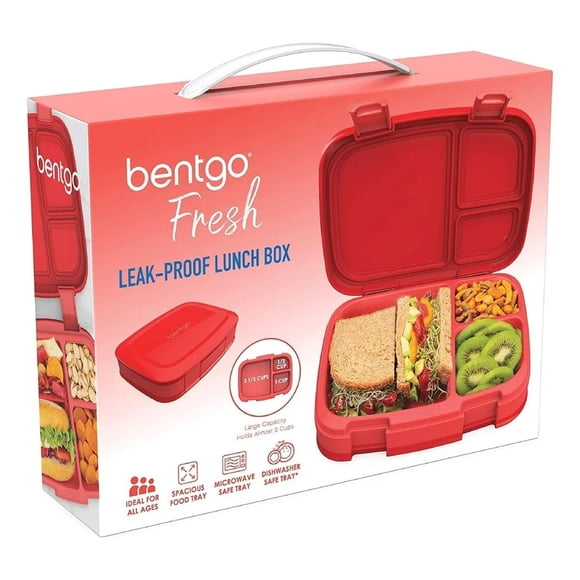 Bentgo Fresh Lonchera Antiderrames 3 O 4 Compartimentos Color Rojo
