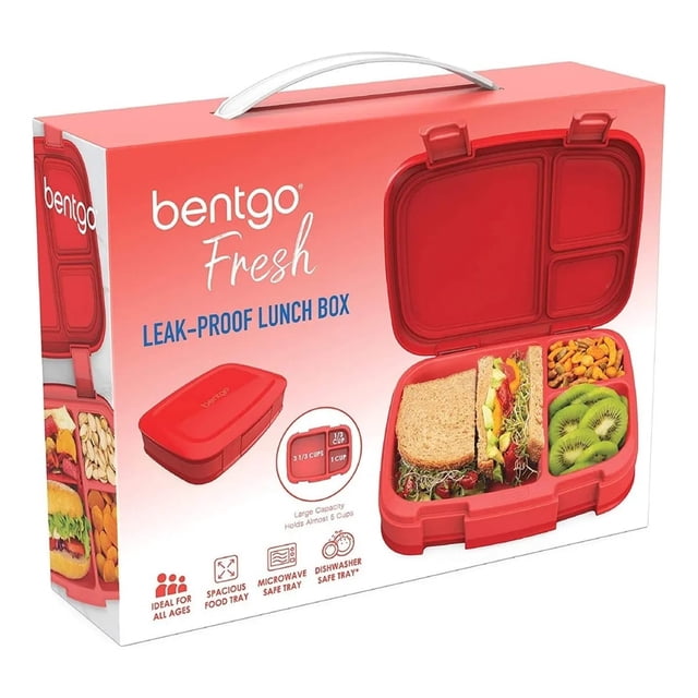 Bentgo Fresh Lonchera Antiderrames 3 O 4 Compartimentos Color Rojo