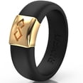 thumbnail image 4 of Rinfit Silicone Rings for Women & Men - Couple Sets Rubber Wedding Bands - Black & Gray, Black & Gold, 4 of 6