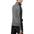 thumbnail image 2 of Hat and Beyond Mens Premium Slim Fit Stripe Track Jacket with Sleeve Buttons Full Zip, 2 of 3