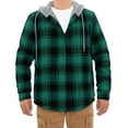 thumbnail image 2 of Mens Tops Lattice Winter Thirt Comfortable Long Sleeve Hooded Coat, 2 of 7