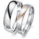 thumbnail image 1 of Anillos para parejas, conjunto a juego con forma de corazón de acero inoxidable para él y ella, alianza de boda para parejas de amor real, anillos de corazón para parejas (un par), 1 of 3