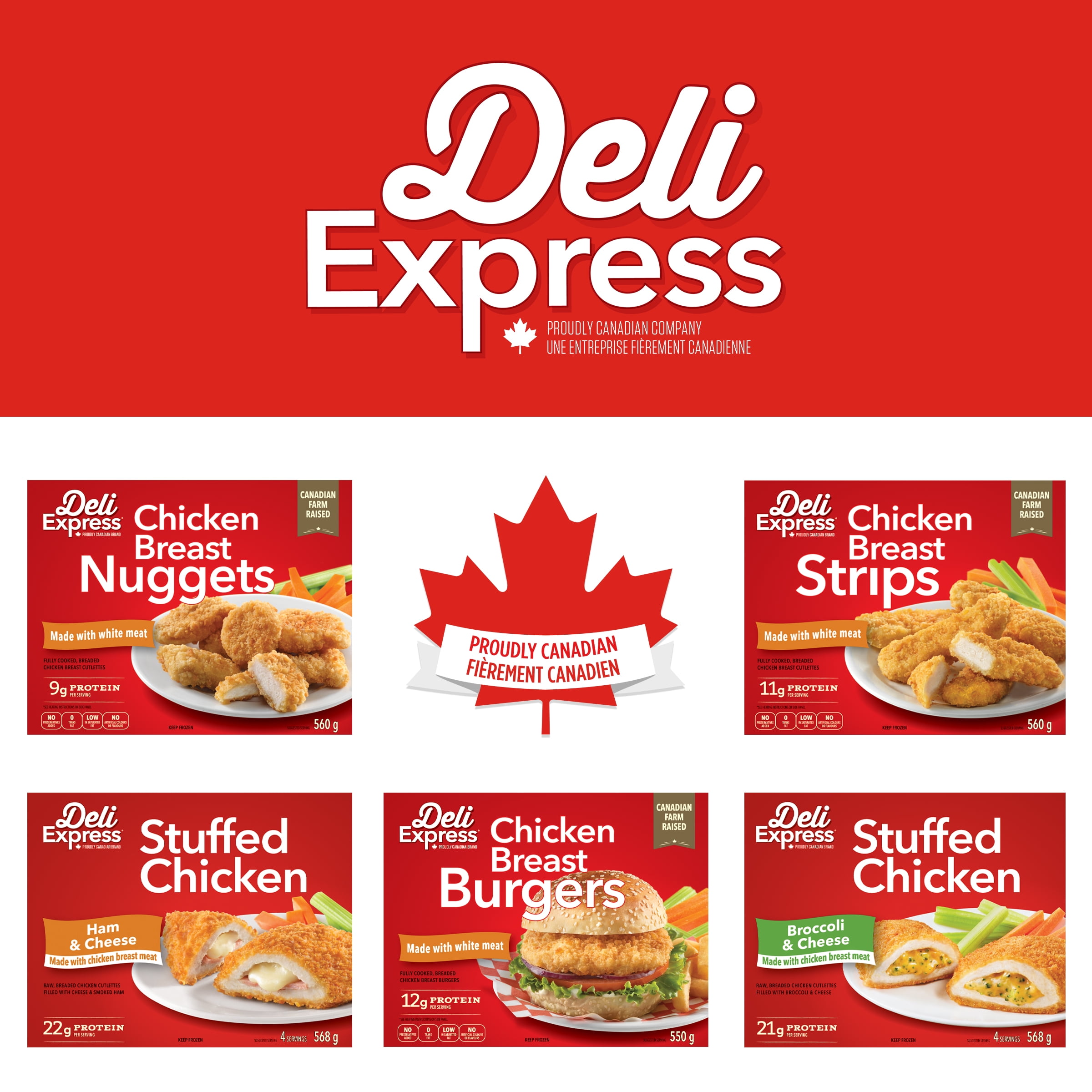 Poulet farci au jambon et au fromage Deli Express 568g