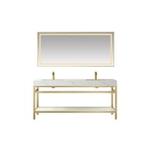 Miseno Mv702572 Funes 72" Free Standing Double Basin Vanity Set - Brushed Gold / White